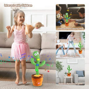 Dancing Cactus Repeat Talking Toy Electronic Plush Toys Can Sing Record Lighten USB Early Education Funny Gift Interactive Bled