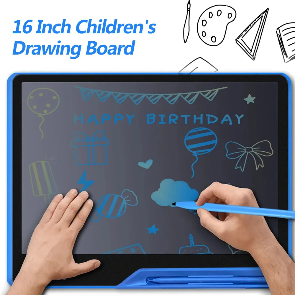 16Inch LCD Children's Drawing Tablet Toys For Girls Boys Electronic Doodle Writing Tablet Charging Handwriting Pad Children Gift